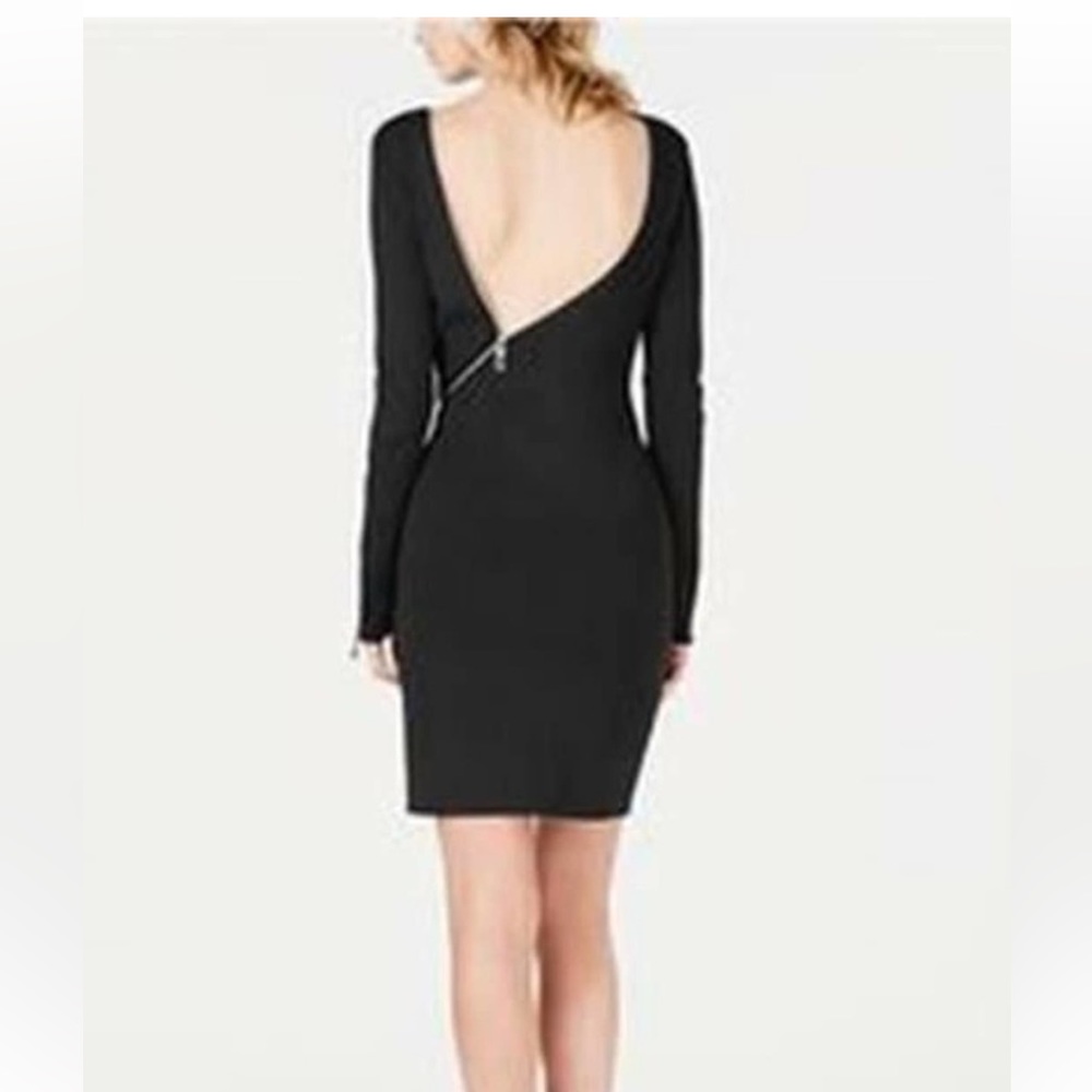 Bar III Black long sleeve dress with zipper